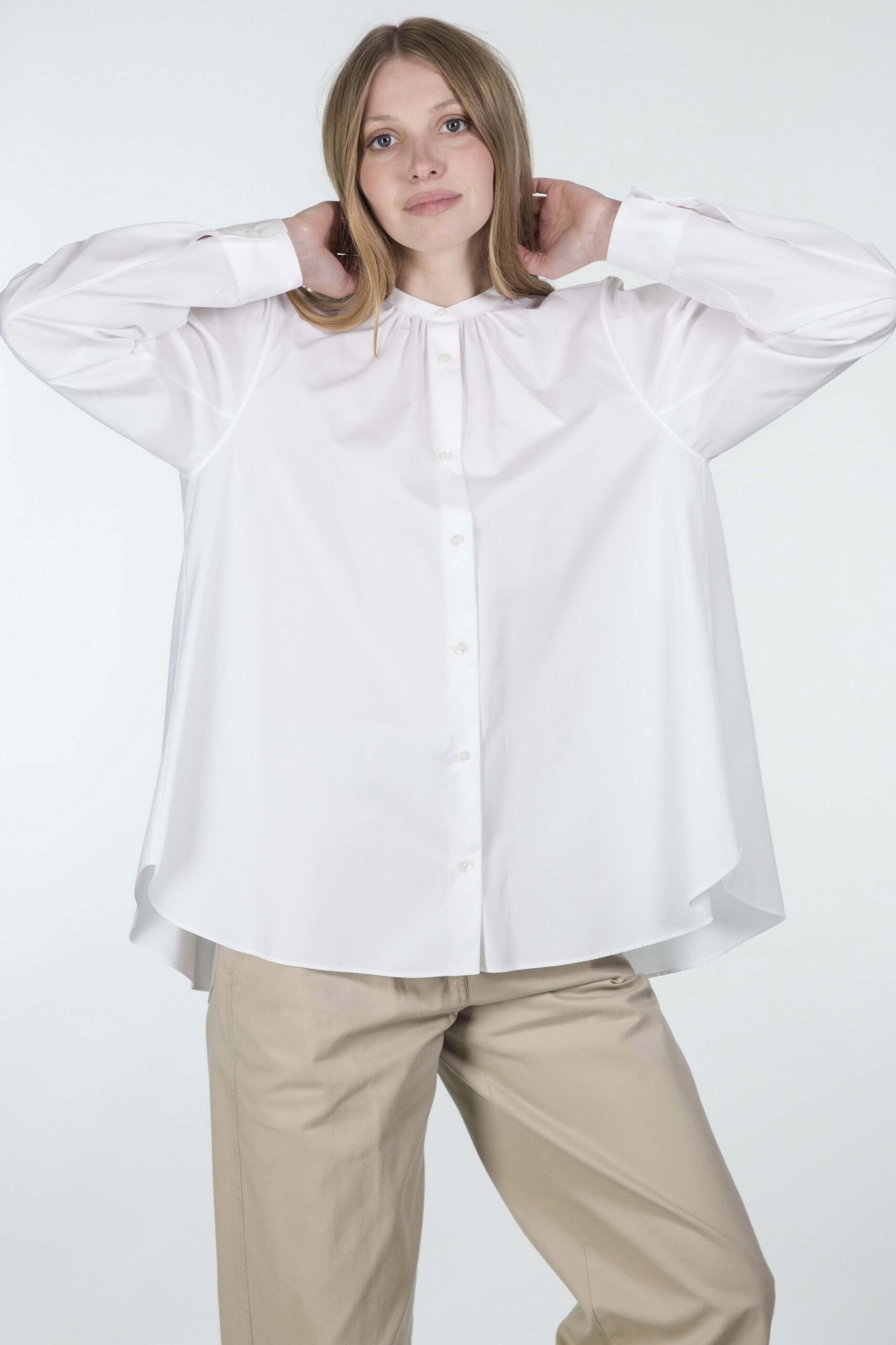 Donna T-shirt e top da T-shirt e top Aspesi CAMICIA IN POPELINE DI COTONEAspesi in Cotone di colore Bianco 