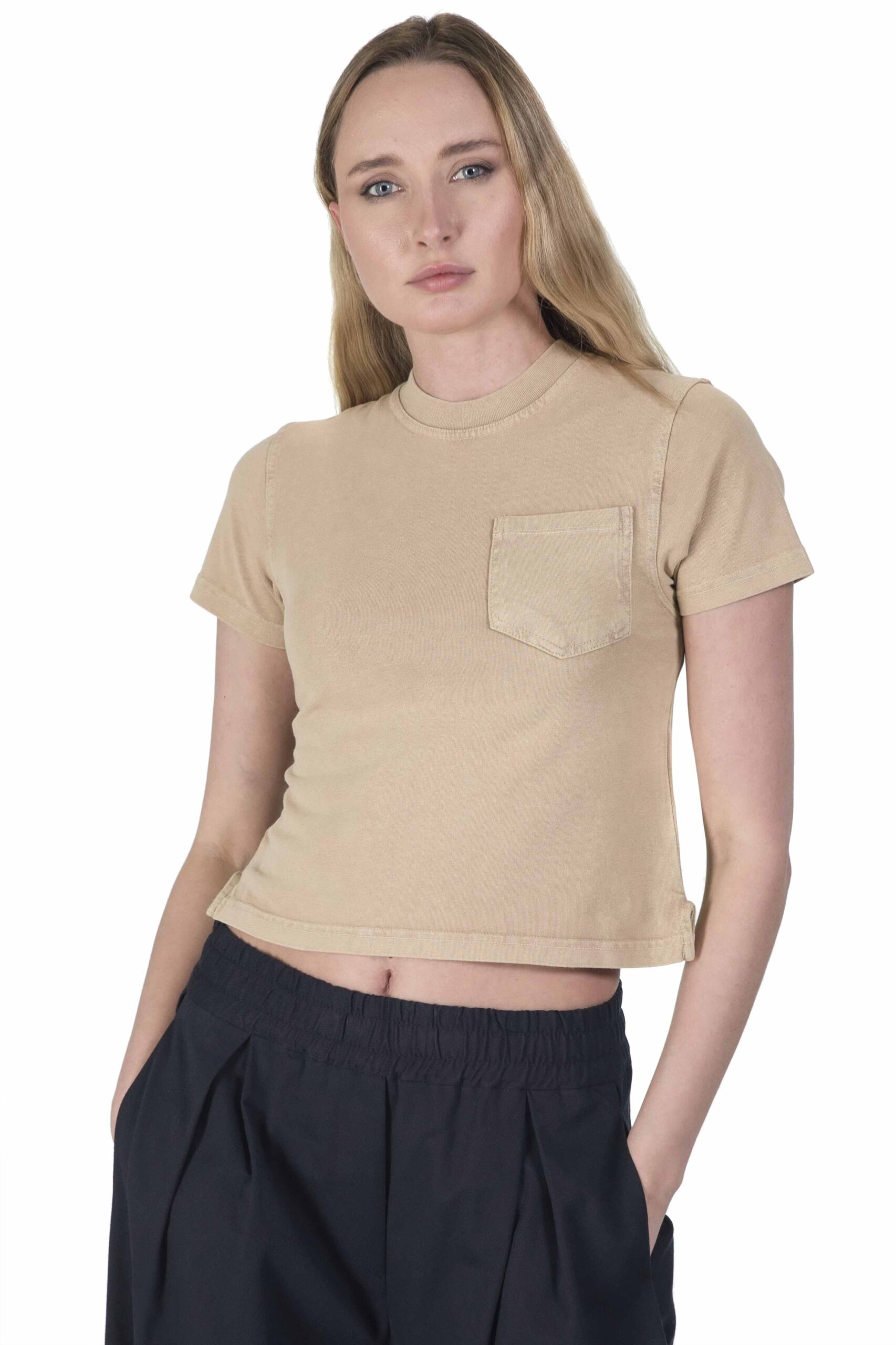 ASPESI T-shirt in jersey di cotone tinto capo variante colore Beige