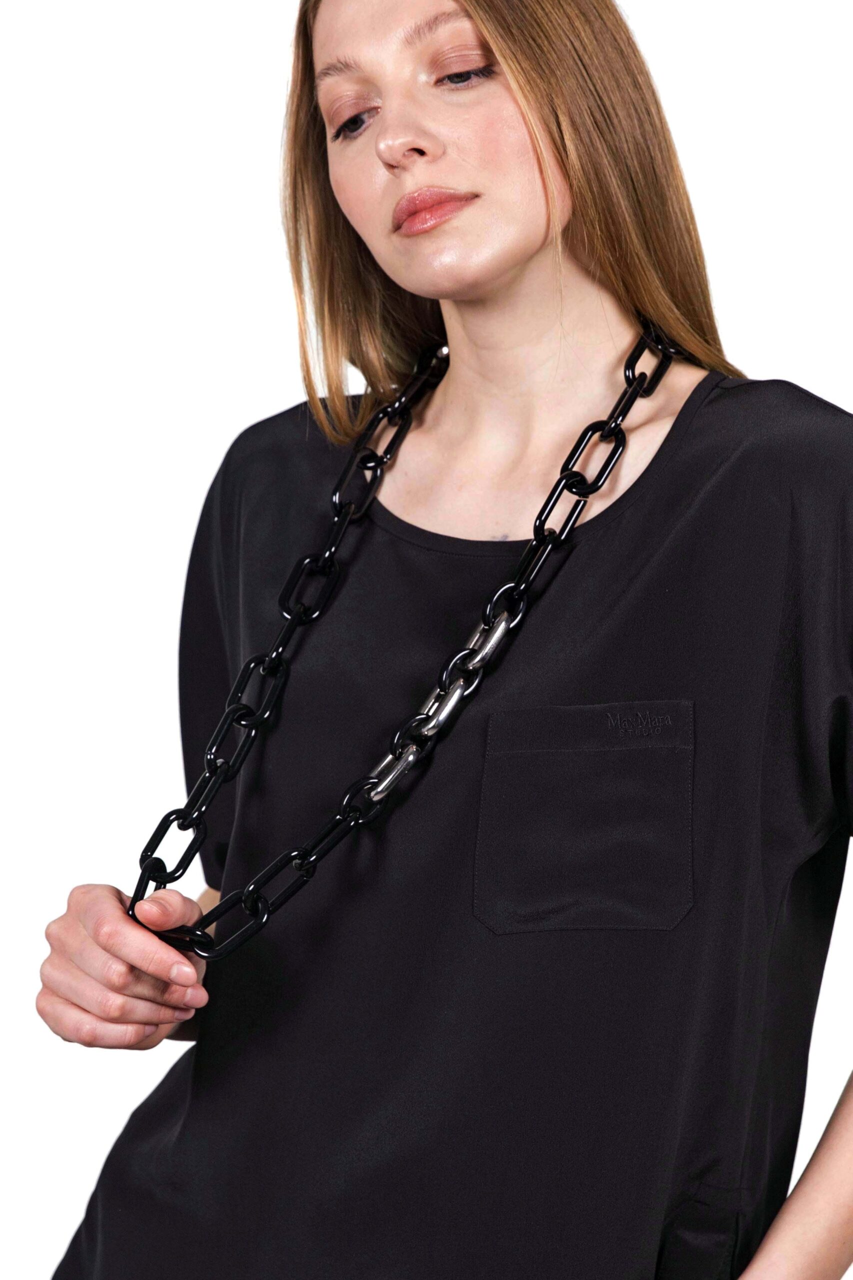 MAX MARA WEEKEND collana a catena in resina bicolore CALTE variante 003 colore Nero