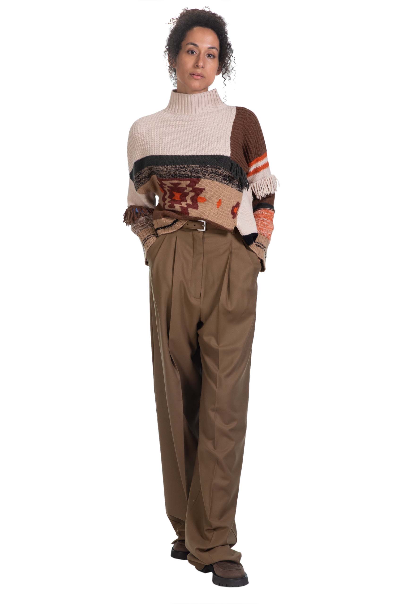 SPORTMAX pantalone oversize in lana stretch KIENS